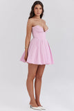 cotton candy twill strapless mini dress