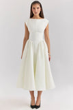 ivory moire satin midi dress