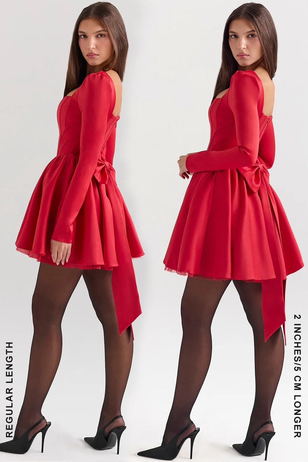 holly red removable bow tulle mini dress sale