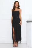 Lace Night Maxi Dress Black