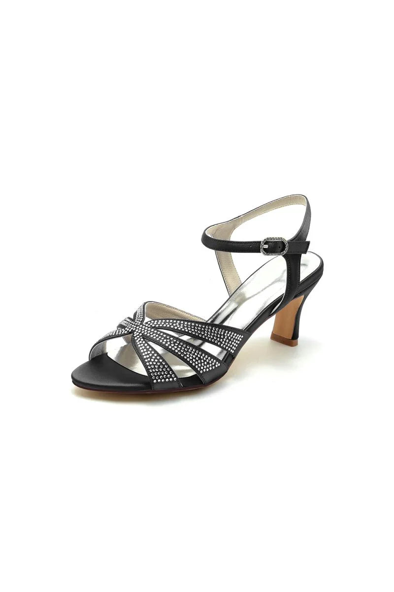 Glitter Crystal Wedding Sandals with Beaded