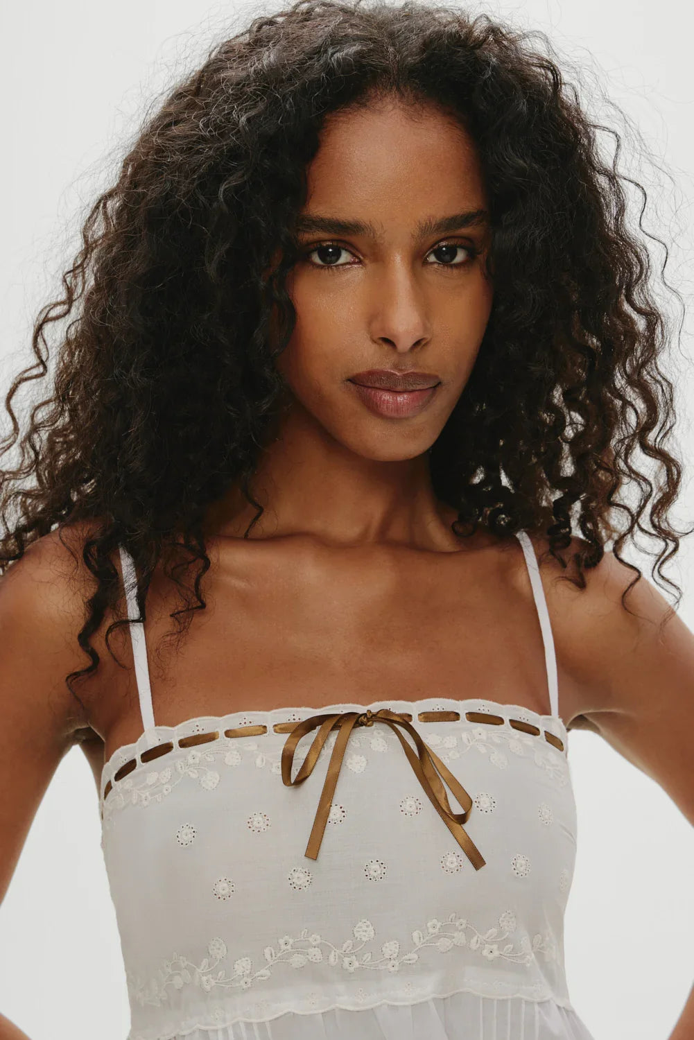 Paris Cotton Babydoll Dress Daisy White