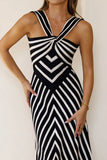 Beach Girl Knit Midi Dress Black