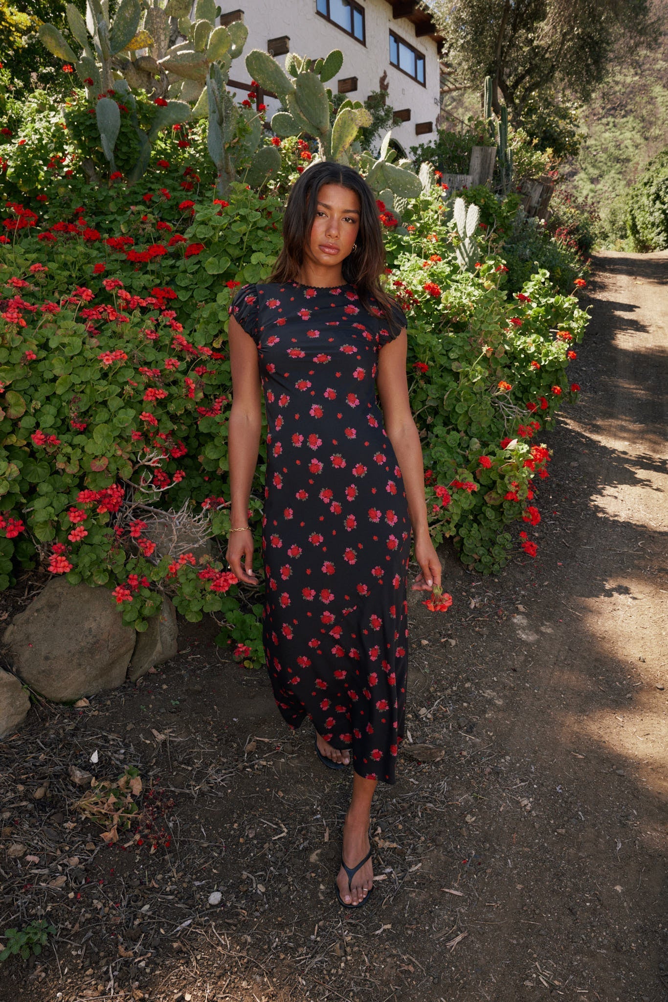 Ellianna Floral Maxi Dress in Black