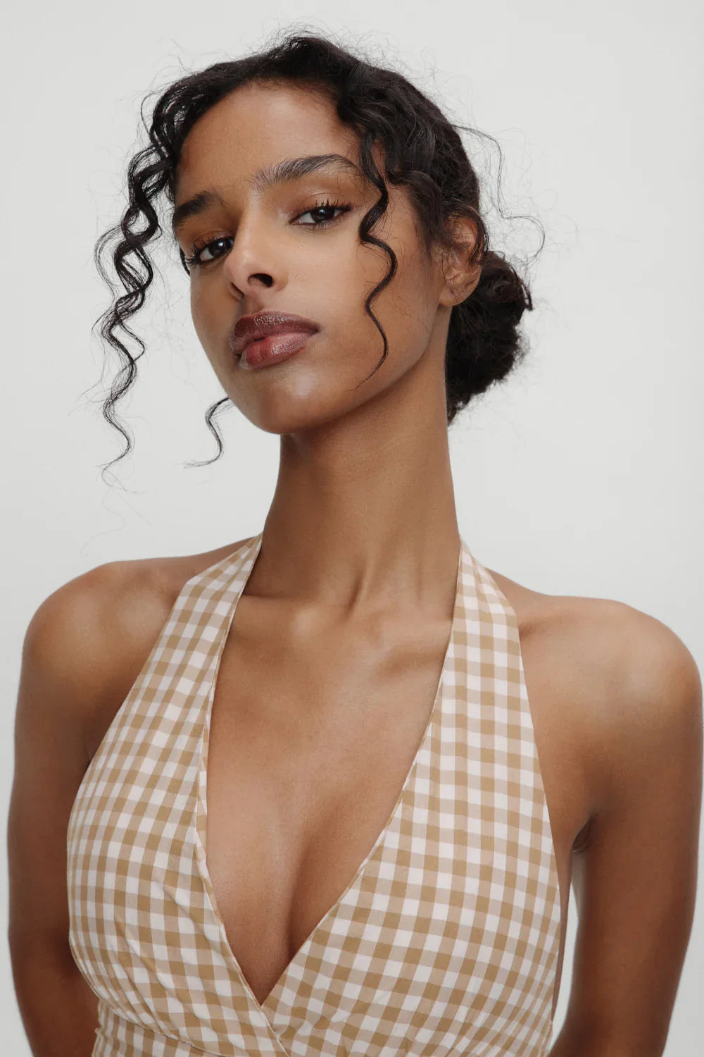 x BELLA HADID Prairie Midi Dress Rodeo Gingham