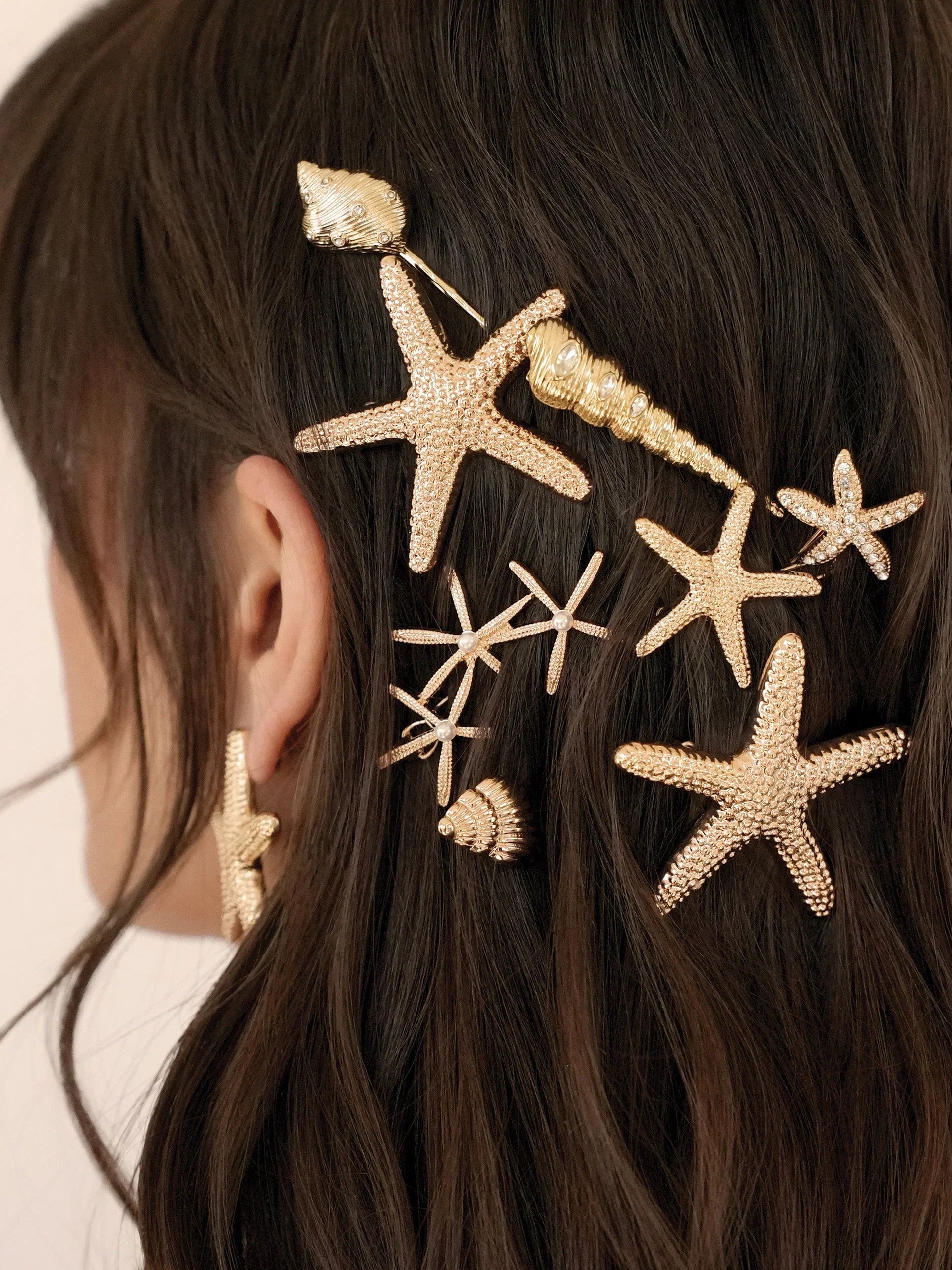Capri Shell Barrette Set