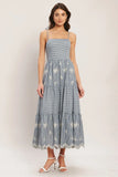 SALT AIR STRIPE INDIGO MIDI DRESS