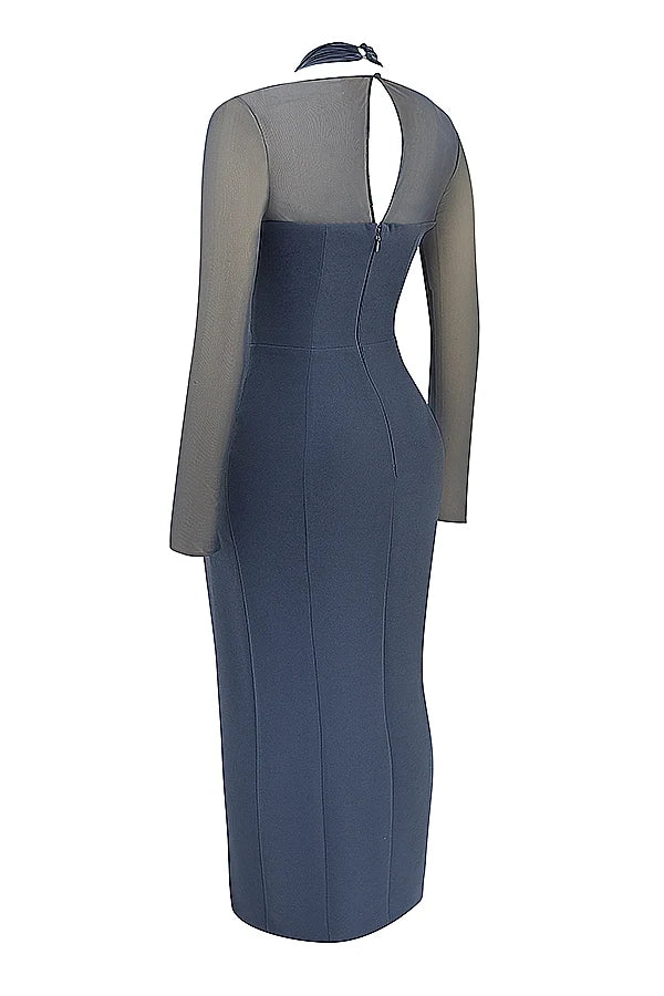 slate plunge maxi dress