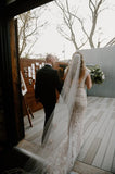Vintage Sheer Cathedral Ivory Bridal Veil Wedding Veil