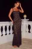 HAILEE LACE CORSET MAXI DRESS BLACK