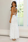Hints Of Wildflowers Halter Maxi Dress White