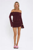Island Sunshine Off Shoulder Mini Dress Plum