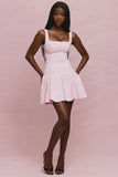 ballerina pink stretch crepe mini dress