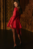 holly red removable bow tulle mini dress sale