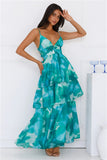 Electric Dreams Maxi Dress Green