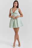 pistachio satin mini dress sale