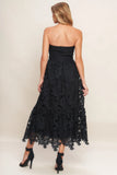 CAREFREE NIGHTS LACE MIDI DRESS BLACK FINAL SALE
