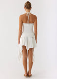 Khalida Jersey Halter Mini Dress White