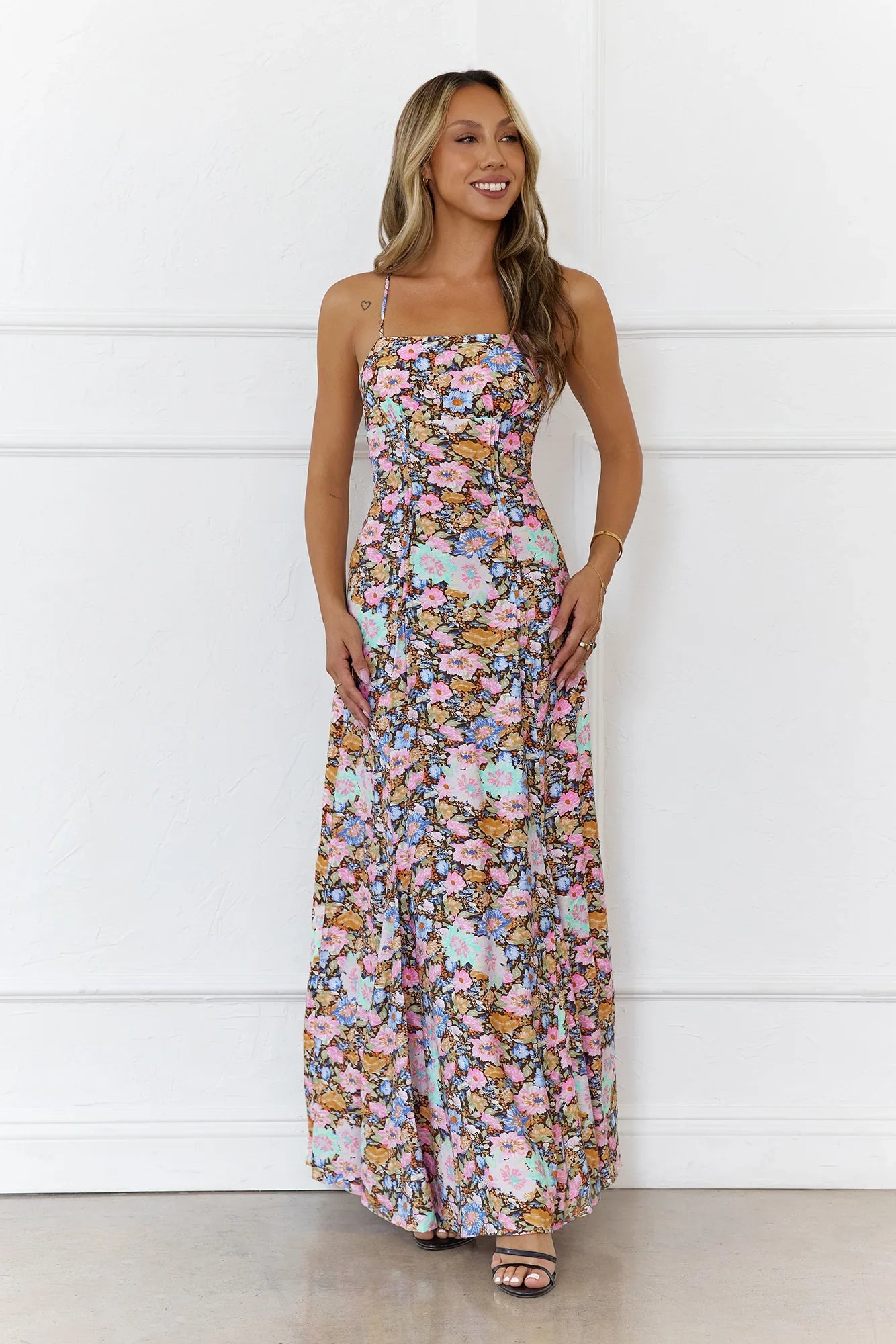 Palm Glow Maxi Dress Floral