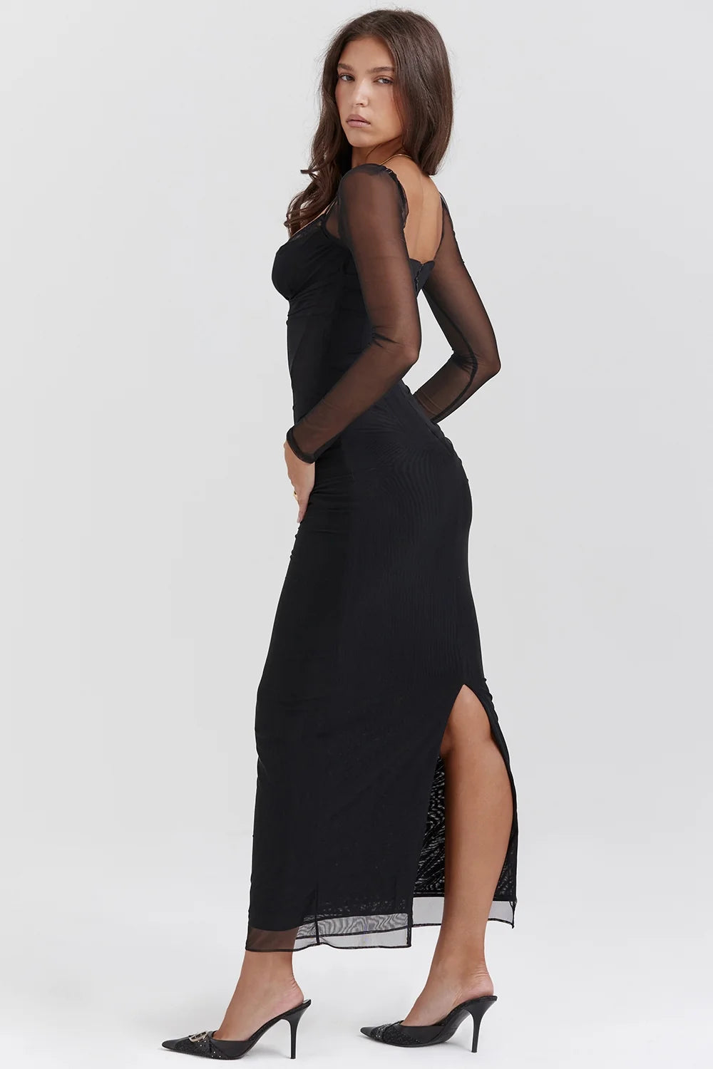 black maxi dress