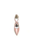 Rose Pink High Heels with Crossed Straps and Metal Buckle U22014 108
