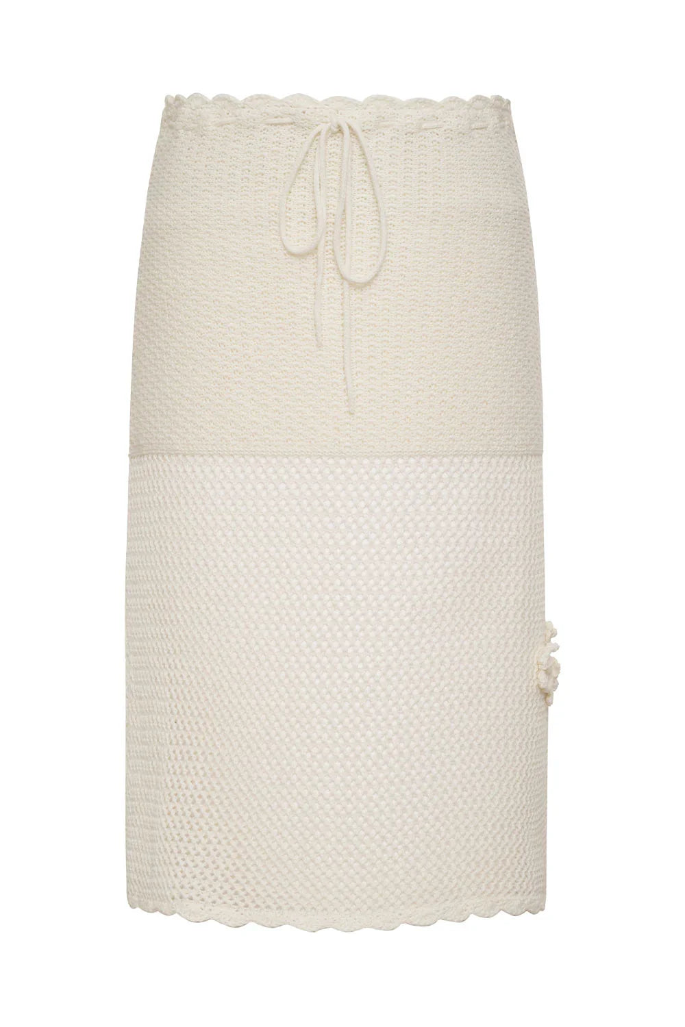 Collette Crochet Midi Skirt White