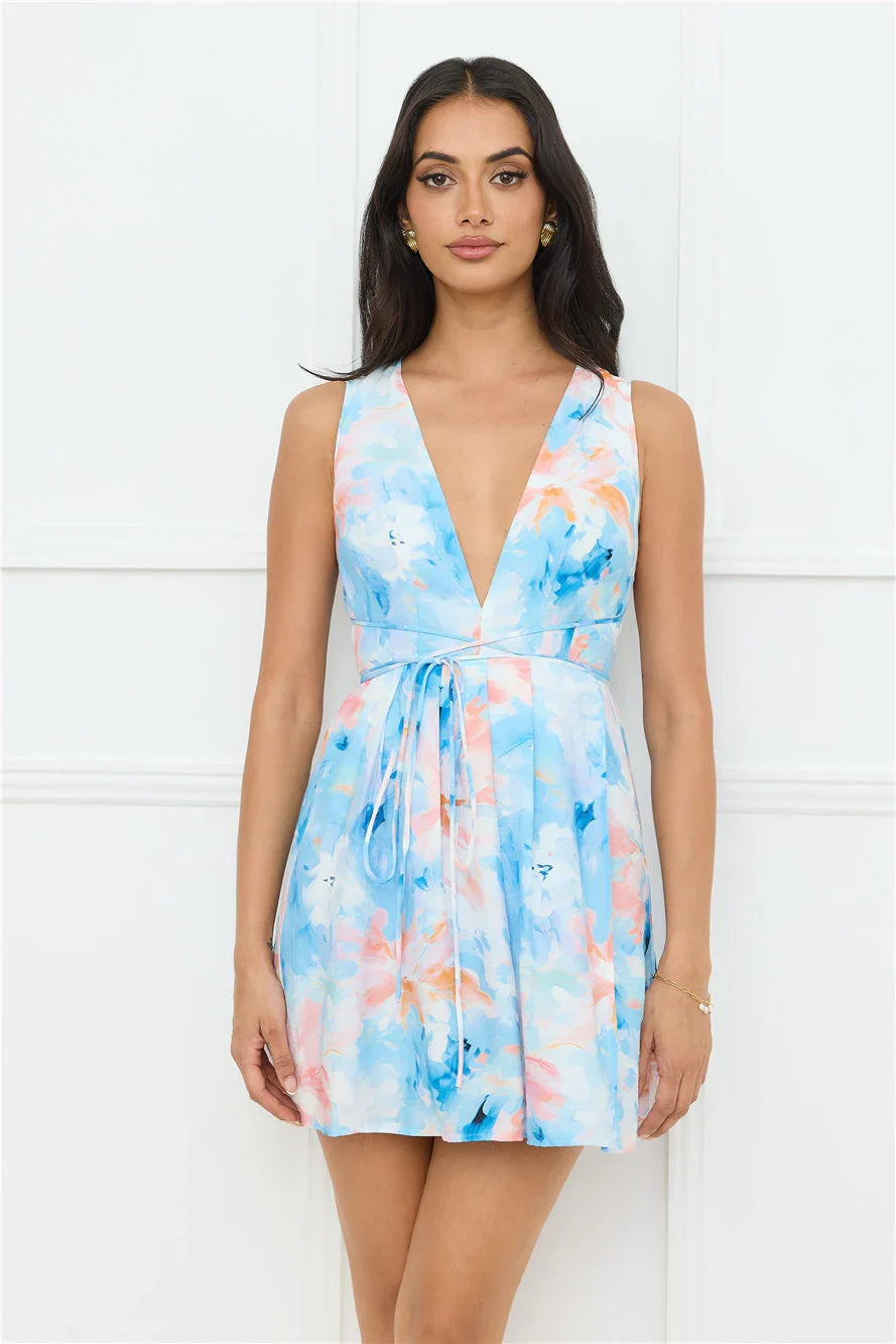Dreamy Dusk Mini Dress Blue