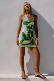 RYLEIGH CUT OUT HALTER MINI DRESS AMOREE BLUE