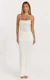 Jasmin Maxi Dress Sequin Overlay Dress in White