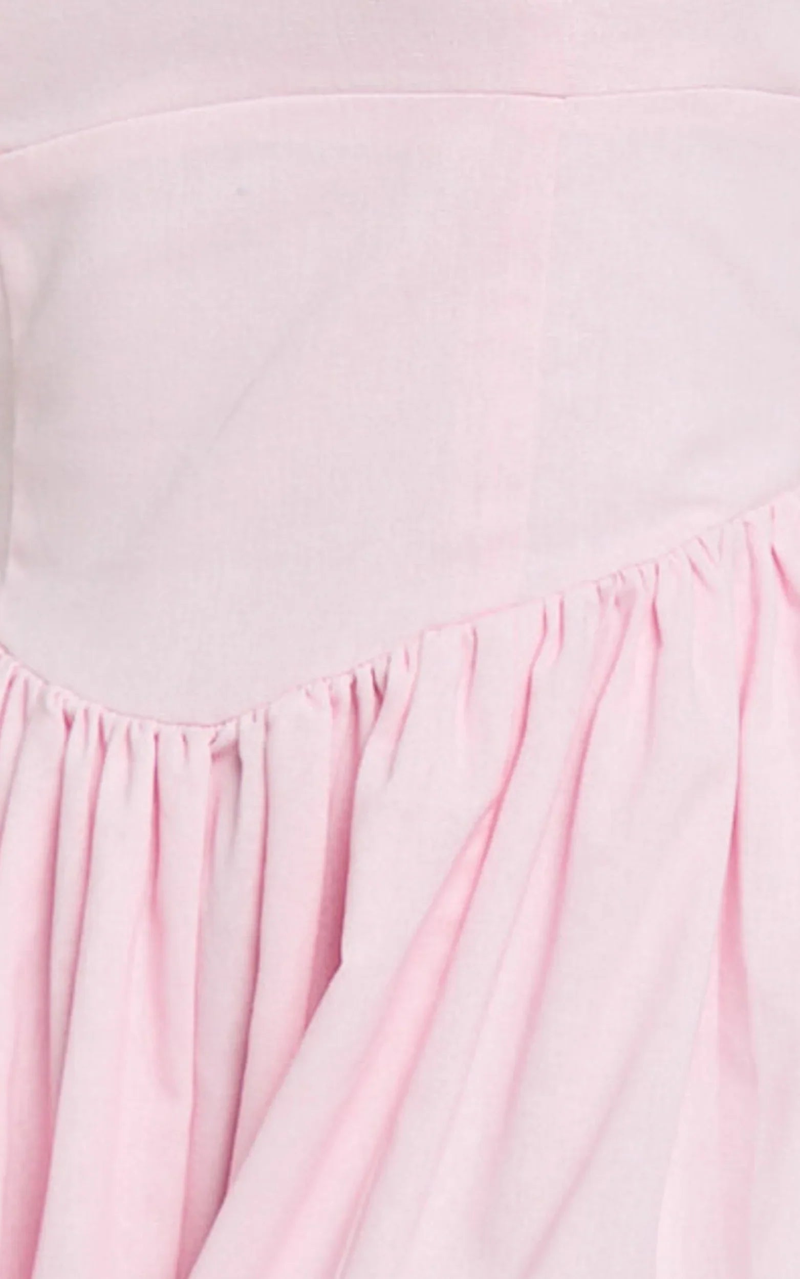 Morris Midi Dress Linen Scoop Neck Gathered Dress in Pink