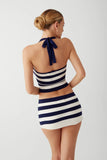 Marialla Knit Halter Top Sea Stripe