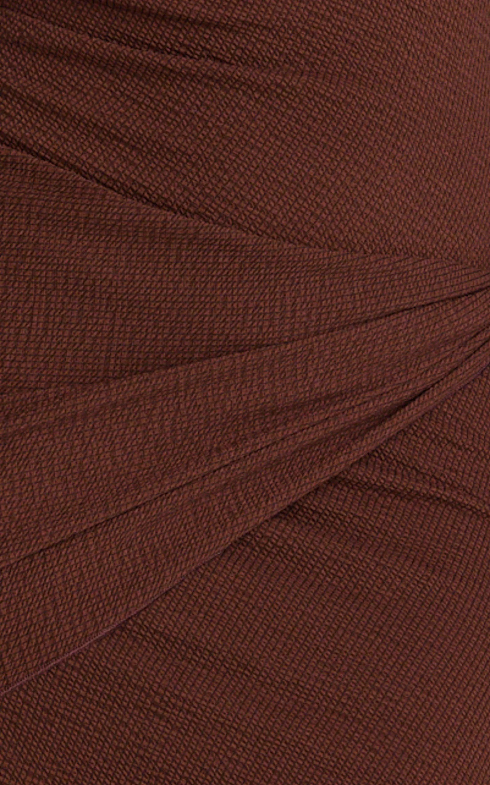 Noah Mini Dress Off Shoulder Draped Skirt Jersey Dress in Chocolate