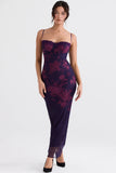 grape floral print maxi dress