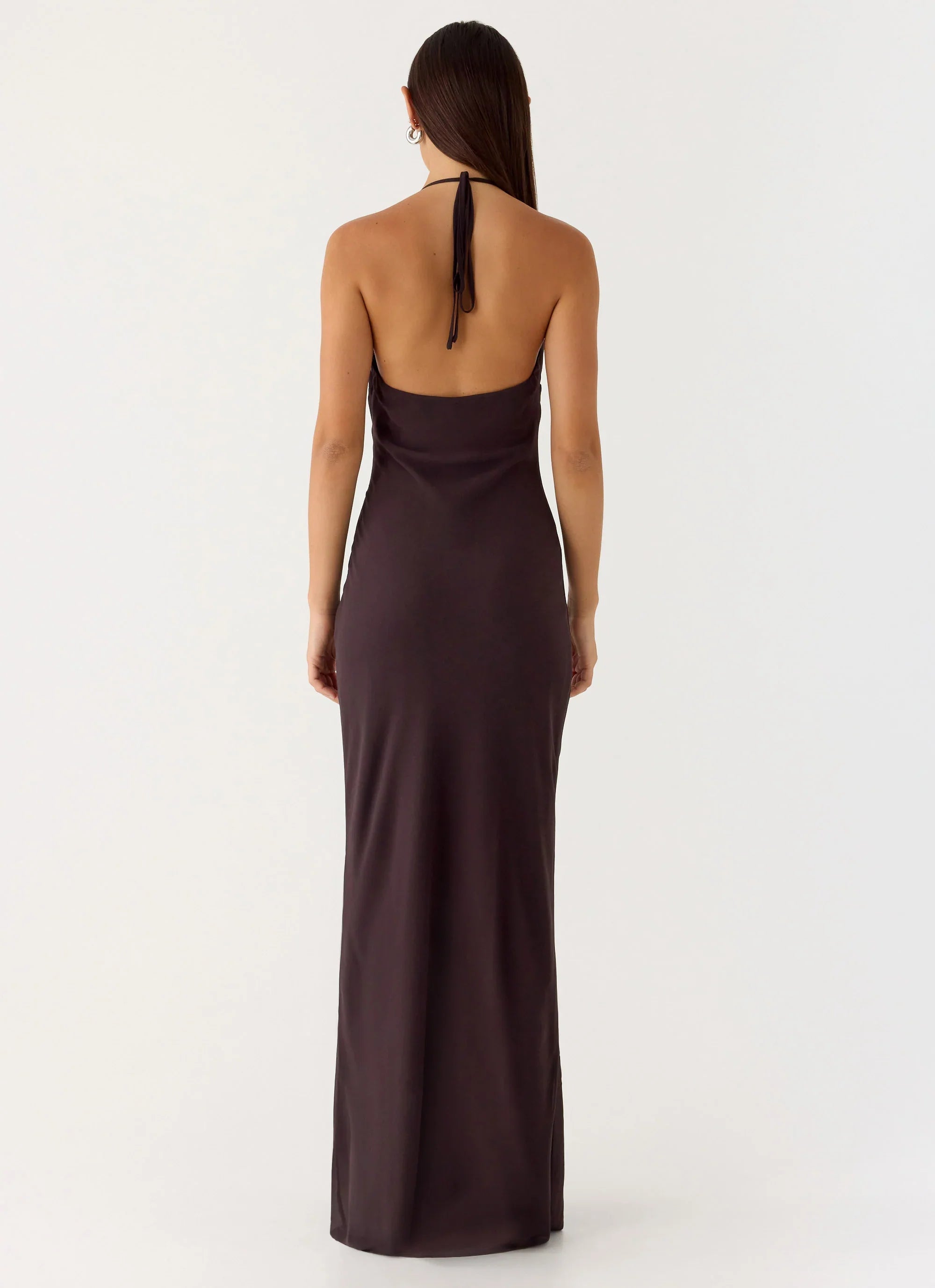 Indya Halter Maxi Dress Chocolate