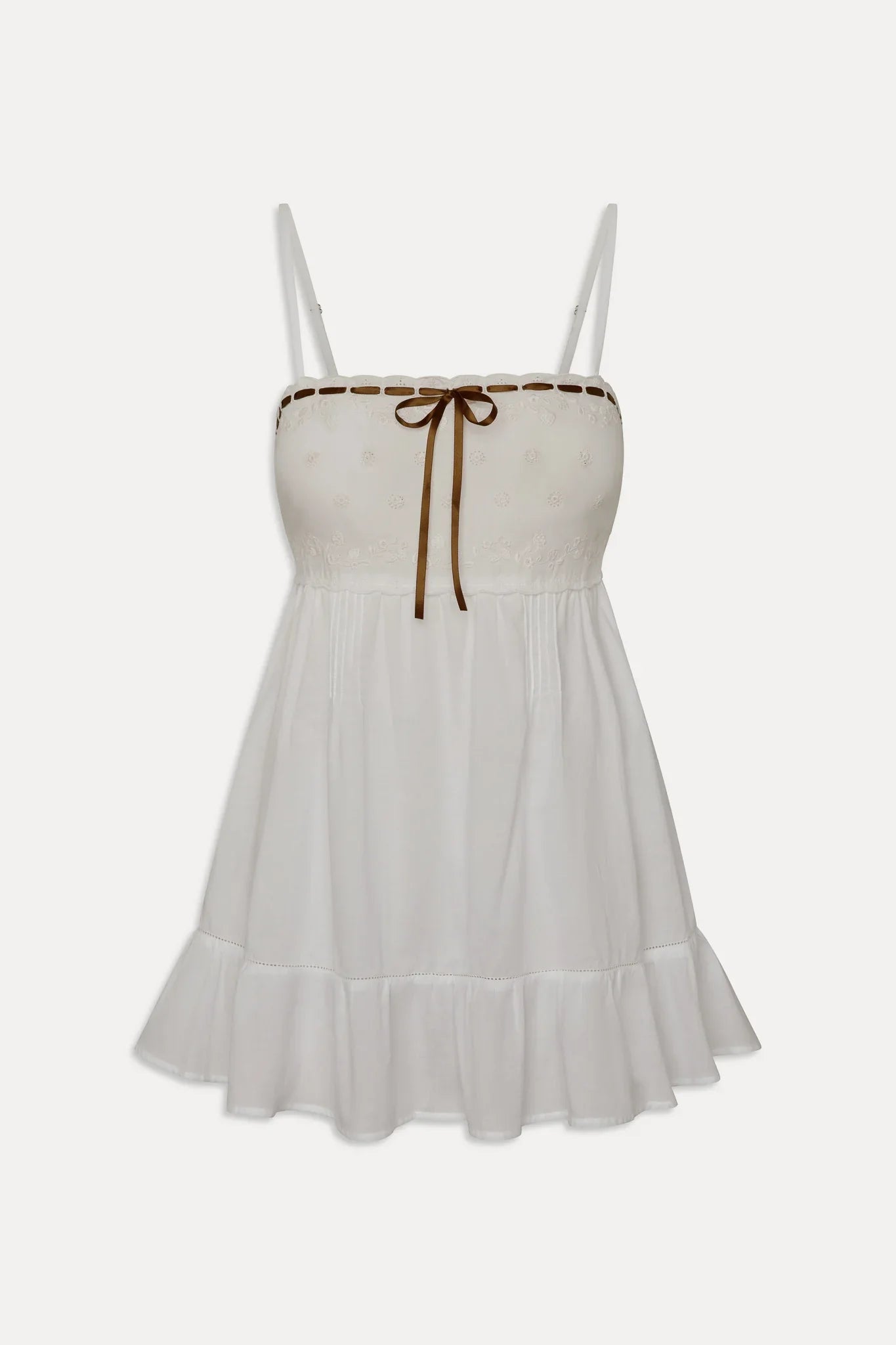 Paris Cotton Babydoll Dress Daisy White