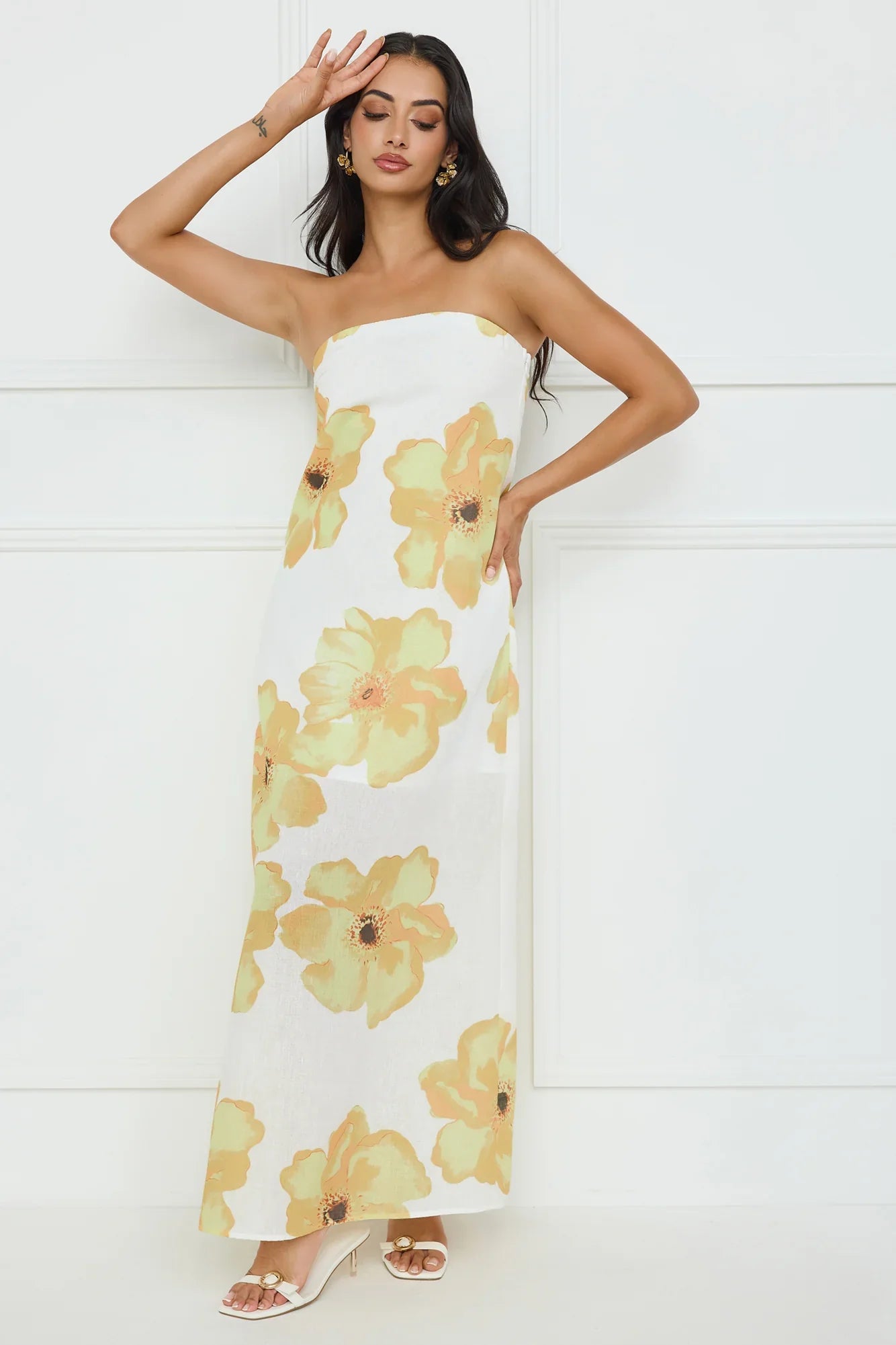 Sunlights Embrace Strapless Maxi Dress Yellow
