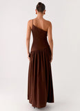 Thinking About You Linen Maxi Dress Brown