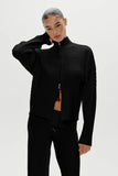 Bea Cloud Knit Zip Up Sweater Black