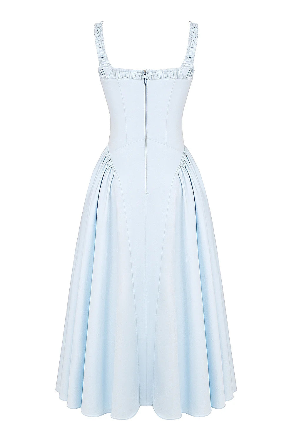 italian azure cotton midi sundress