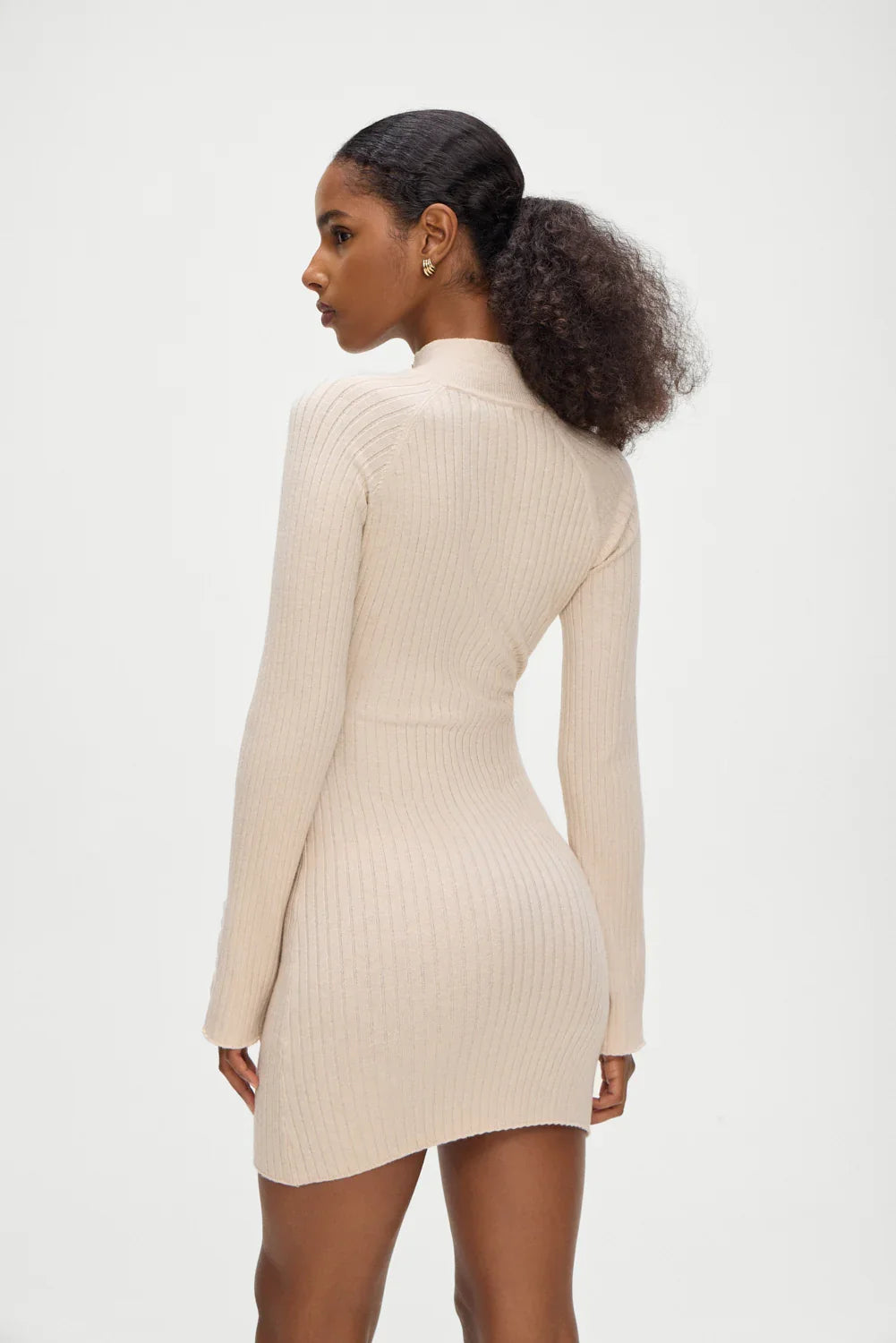 Isla Long Sleeve Mini Dress Cream