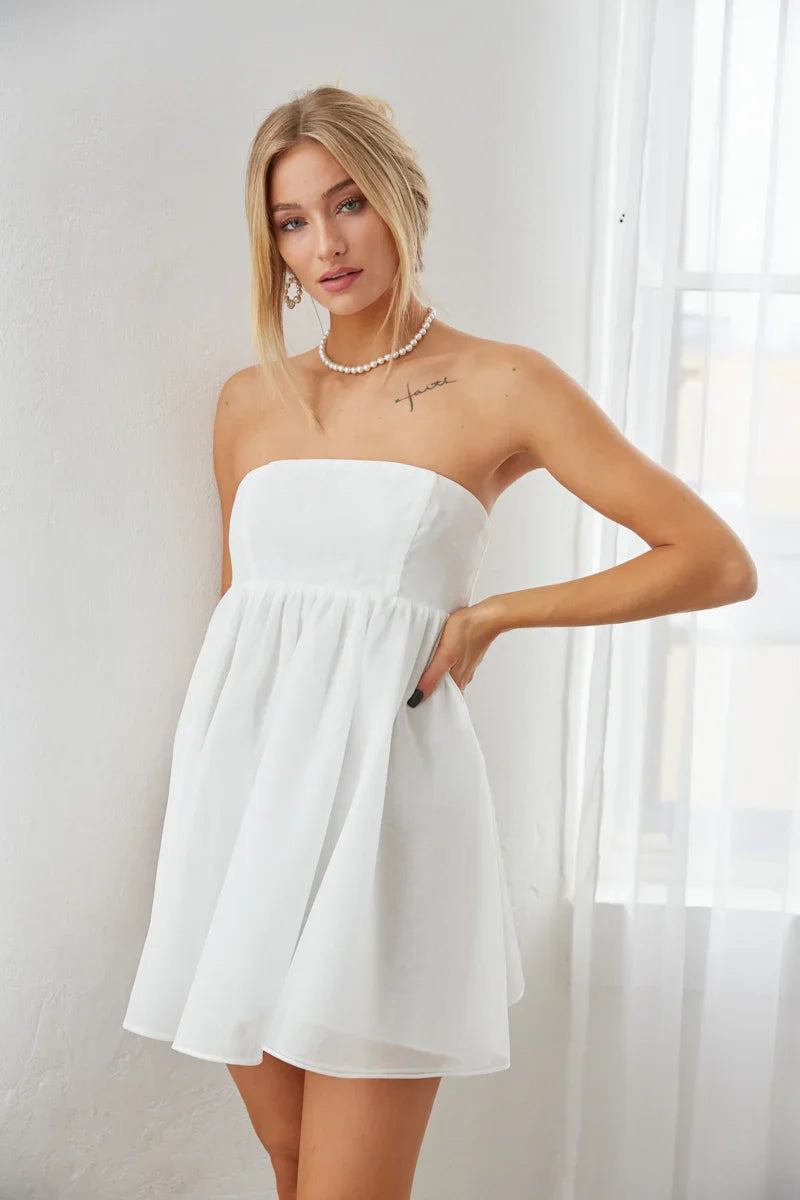 Bella Strapless Babydoll Mini Dress