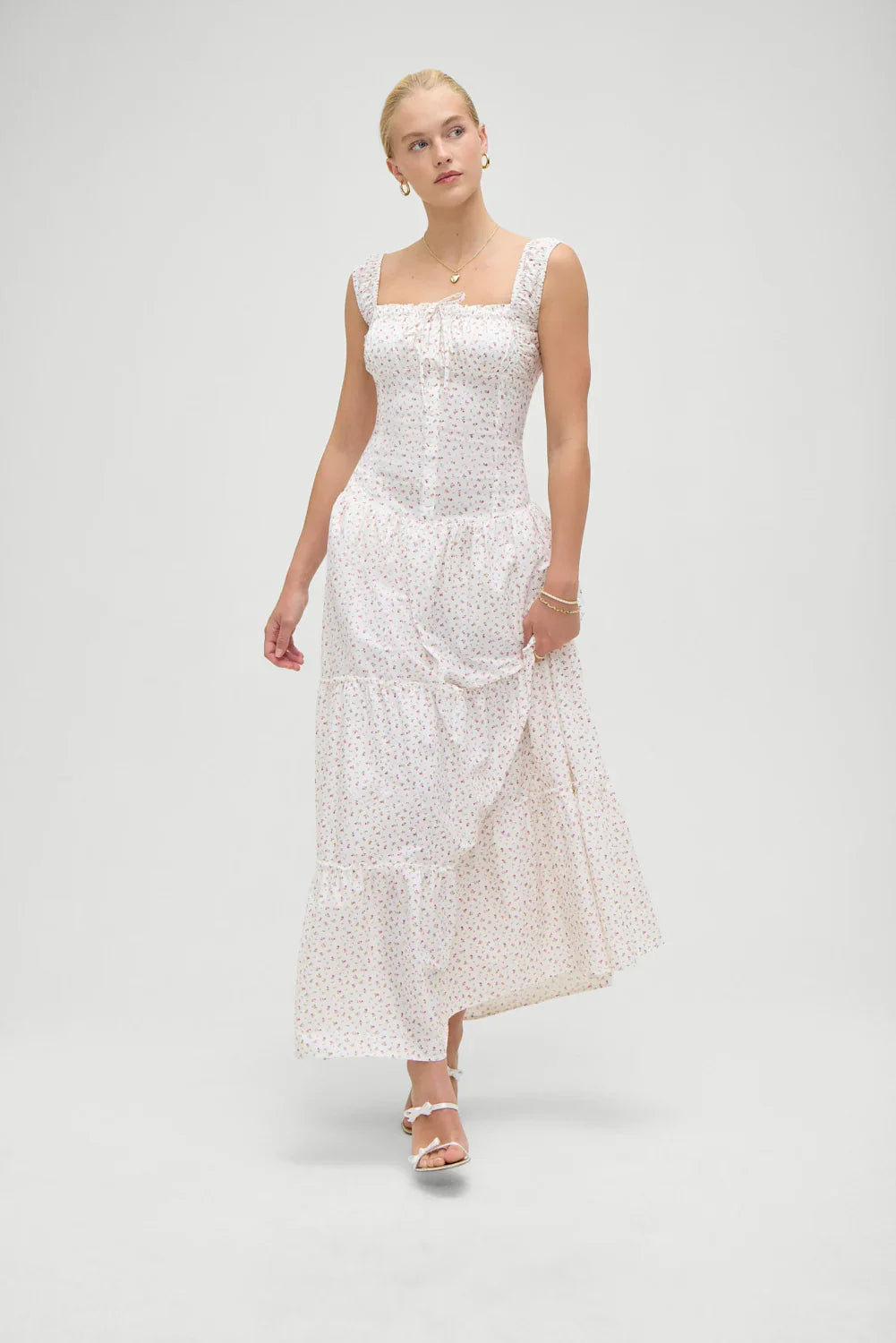 Christabelle Floral Ruffle Maxi Dress Tea Party