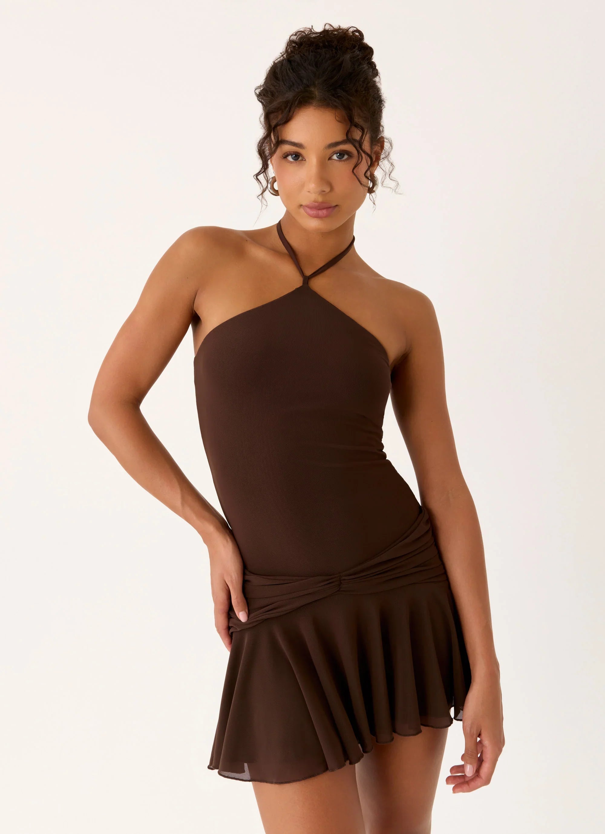 Elektra Mini Dress Chocolate