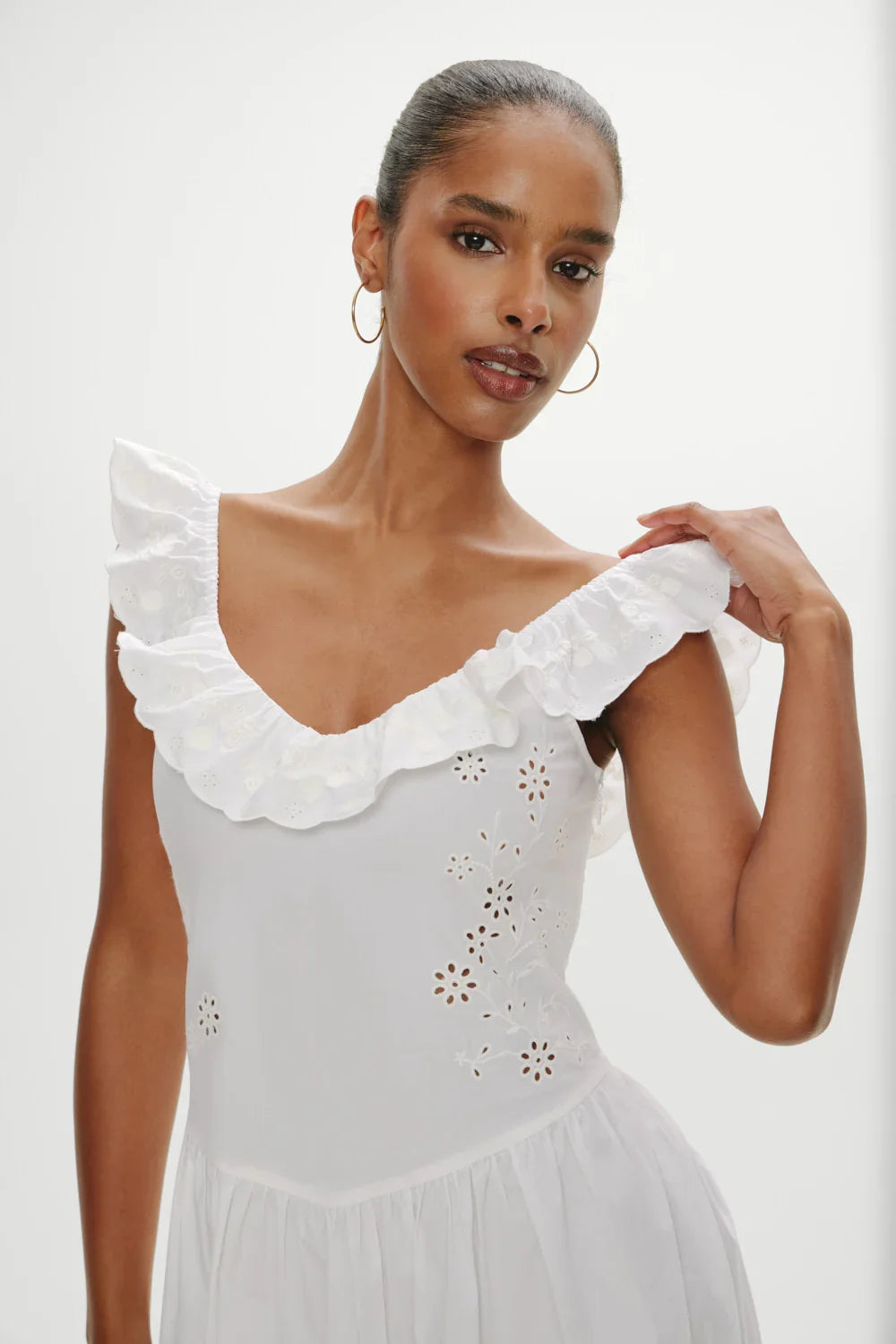 Georgia Cotton Embroidered Midi Dress Angels Meadow