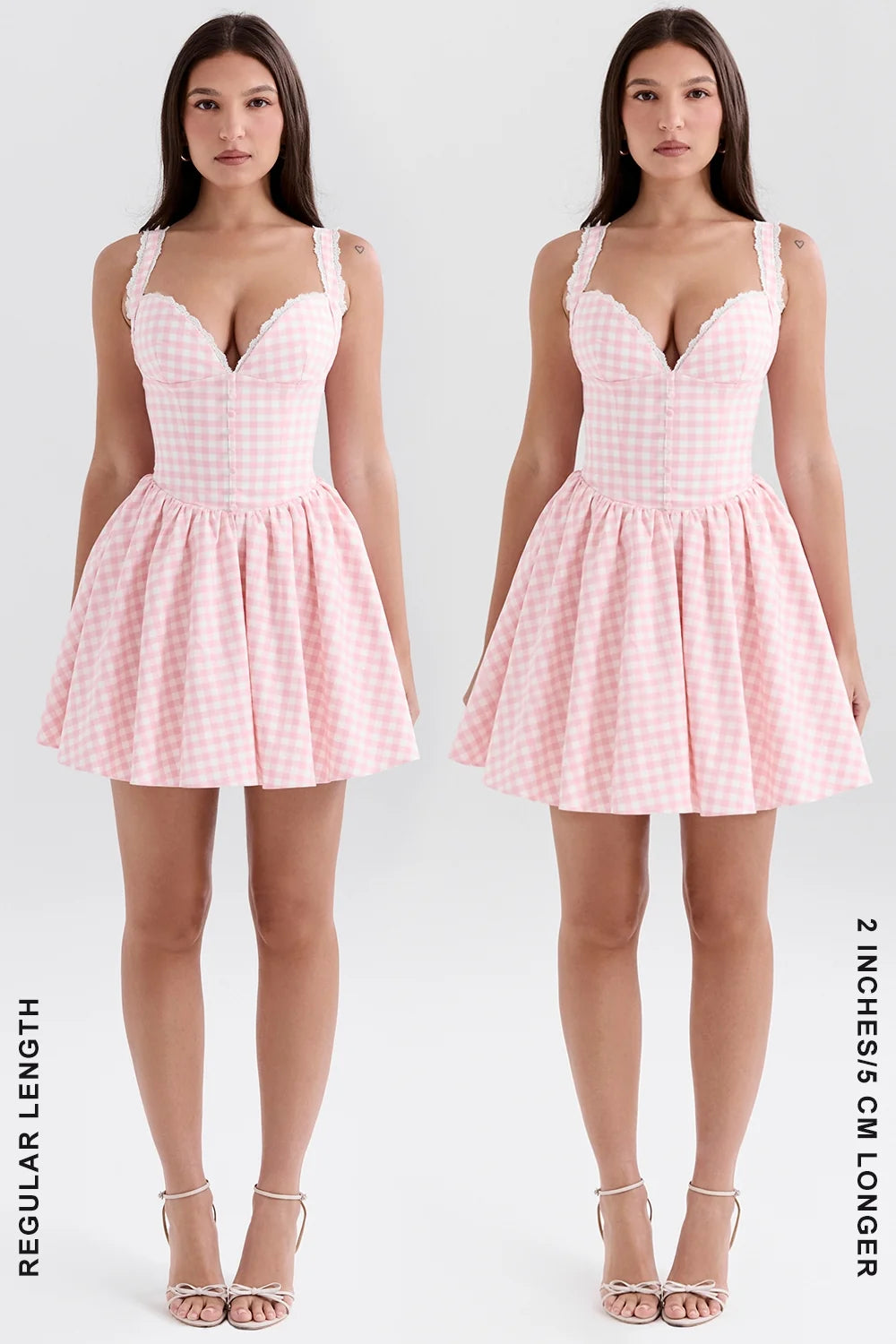 strawberry shortcake gingham corset mini dress