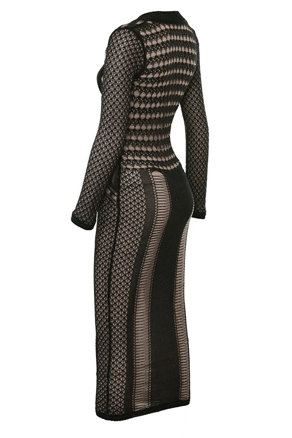 black plunge midi dress sale
