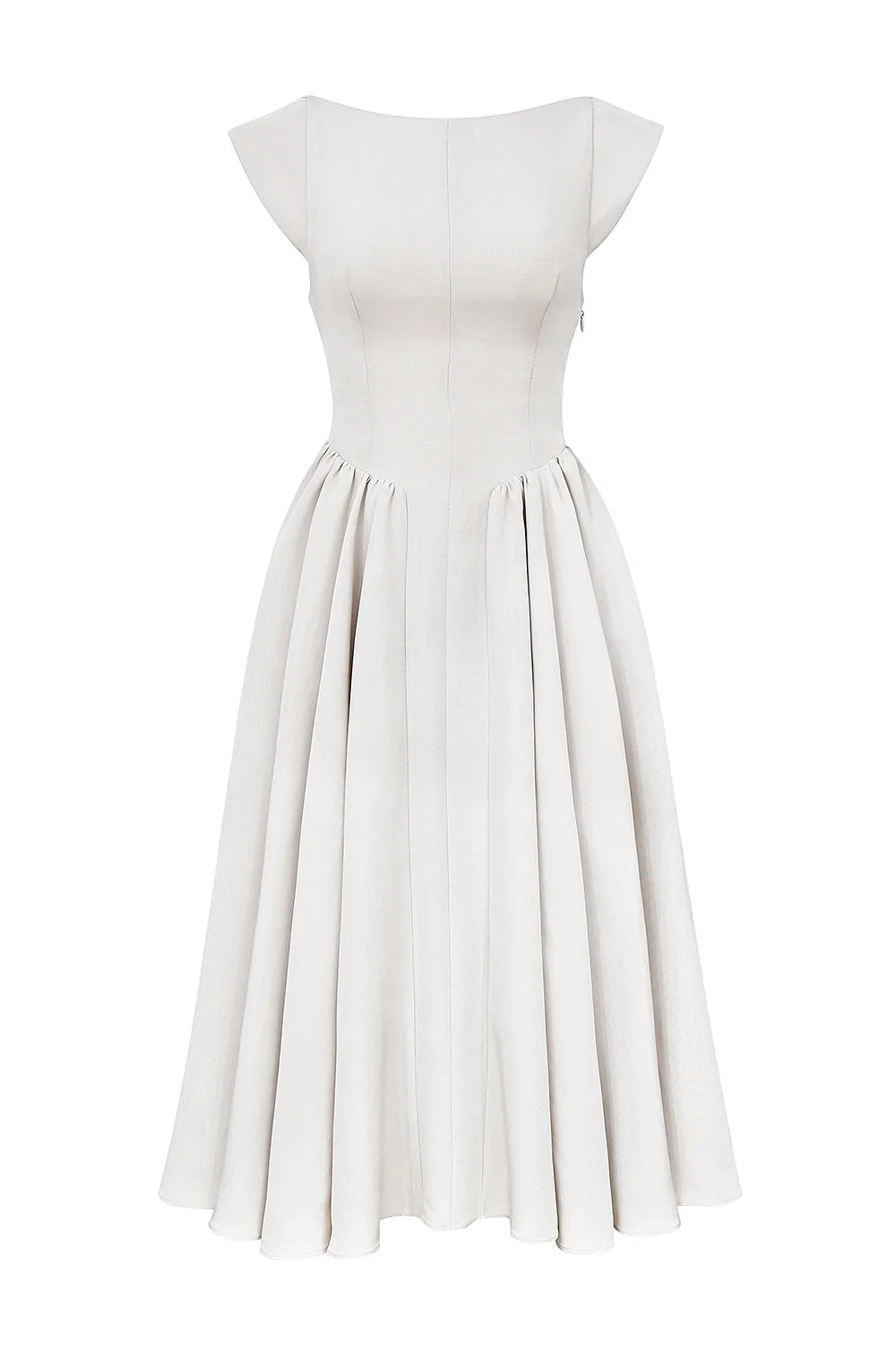 french dove moire satin backless midi dress