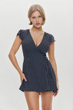 Lucy Wrap Mini Dress Classic Polka Dot