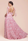 EDEN GOWN ROSE TIE STRAP A LINE FLORAL PRINTED SKIRT