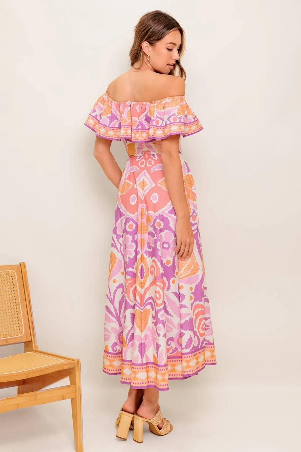 LILAH LAVENDER MIDI DRESS